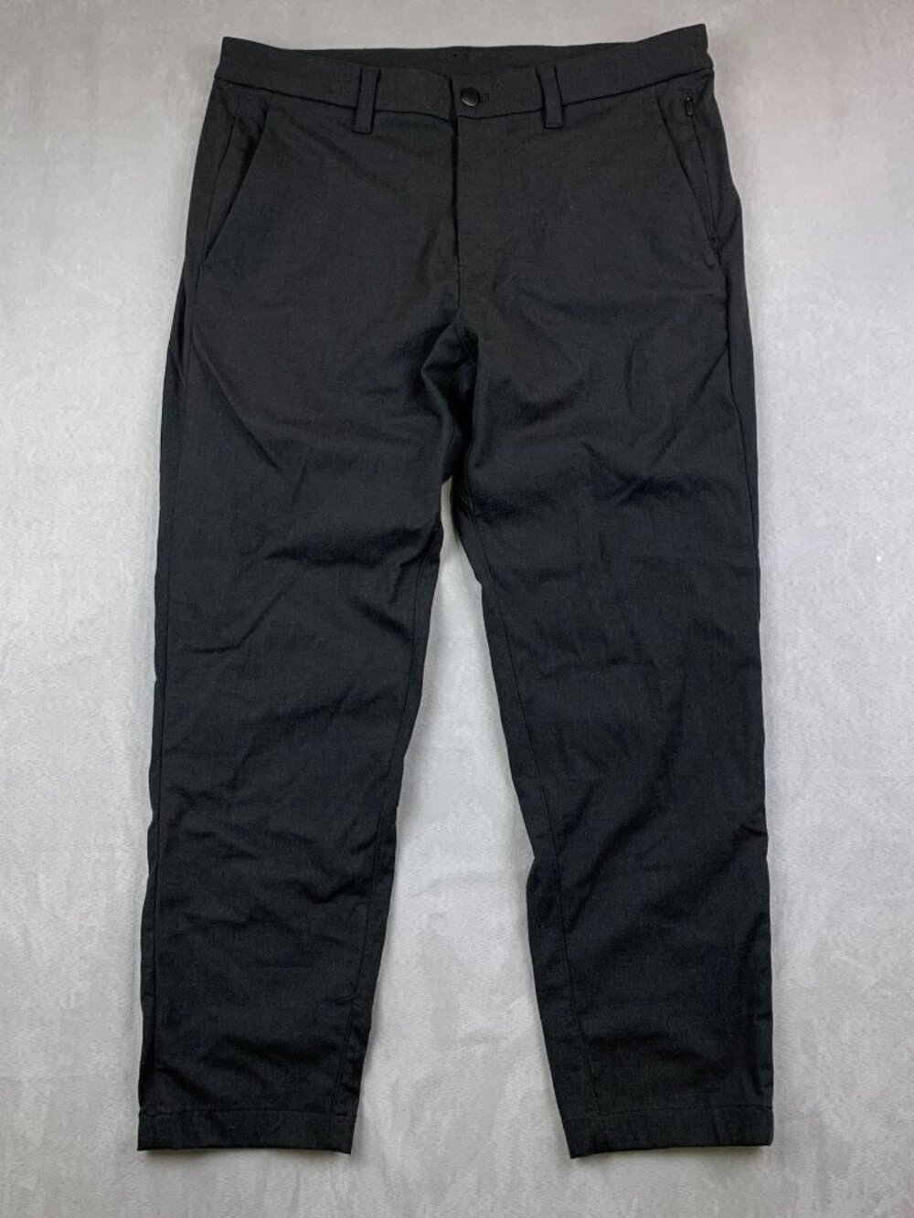 Lululemon Mens 34 Black Chino ABC Commission Pant Slim Wool Tapered M5561S 34x27